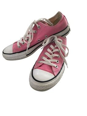 Converse Pink Low-Top Canvas Sneakers with White Trim